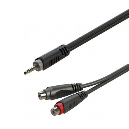 Kabel audio Jack 3.5mm stereo / 2 x gniazdo RCA 0.2m Roxtone RAYC330L02 - 1