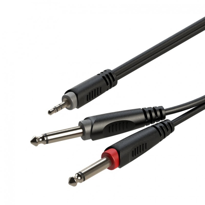 Kabel audio Jack 3.5mm stereo / 2 x Jack 6.3mm mono 6m Roxtone RAYC130L6 - 1