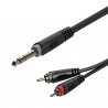 Kabel audio Jack 6.3mm stereo / 2 x RCA 1m Roxtone RAYC110L1 - 1