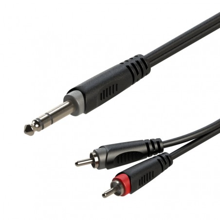 Kabel audio Jack 6.3mm stereo / 2 x RCA 3m Roxtone RAYC110L3 - 1