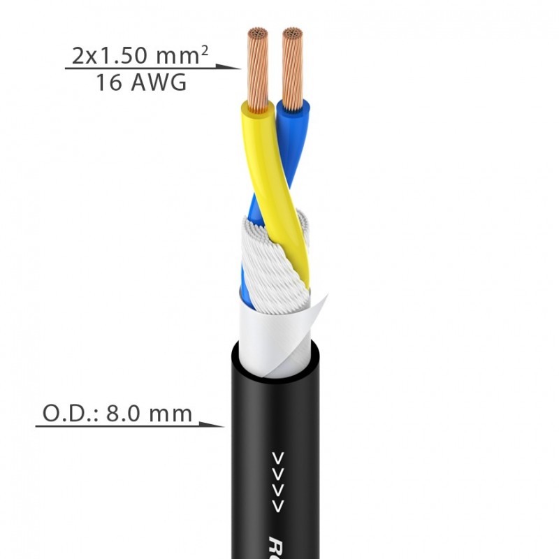 Kabel głośnikowy 2 x 1,5mm² 100m Roxtone SC020B-100-BK - 2 Kabel głośnikowy 2 x 1,5mm² 100m Roxtone SC020B-100-BK - 2