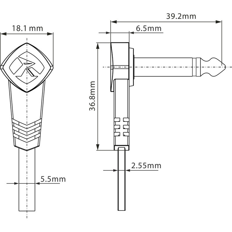 Kabel instrumentalny Wtyk Kątowy Jack 6.3mm 30cm Roxtone FPJJ100L0003 - 5 Kabel instrumentalny Wtyk Kątowy Jack 6.3mm 30cm Roxtone FPJJ100L0003 - 5
