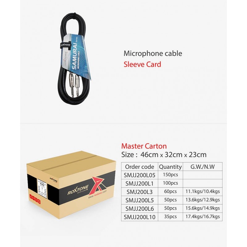 Kabel mikrofonowy SAMURAI Roxtone SMJJ200L3 - 8 Kabel mikrofonowy SAMURAI Roxtone SMJJ200L3 - 8