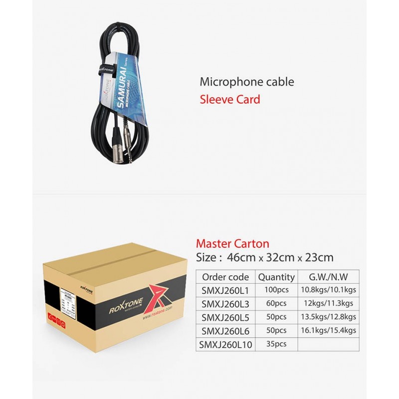 Kabel mikrofonowy SAMURAI Roxtone SMXJ260L3 - 12 Kabel mikrofonowy SAMURAI Roxtone SMXJ260L3 - 12