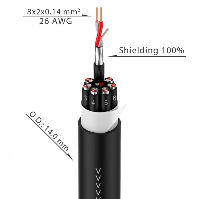 Kabel wieloparowy Roxtone MSL422CL0030 - 6 Kabel wieloparowy Roxtone MSL422CL0030 - 6