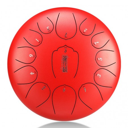 Lotus tongue drum 12" 13 ton Hluru-Huashu THL13-12-Red - 1