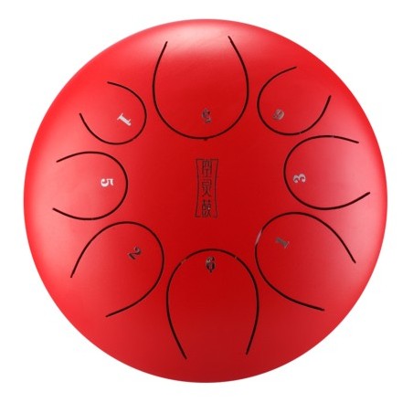 Round tongue drum 12" 8 ton Hluru TY8-12-Red - 1