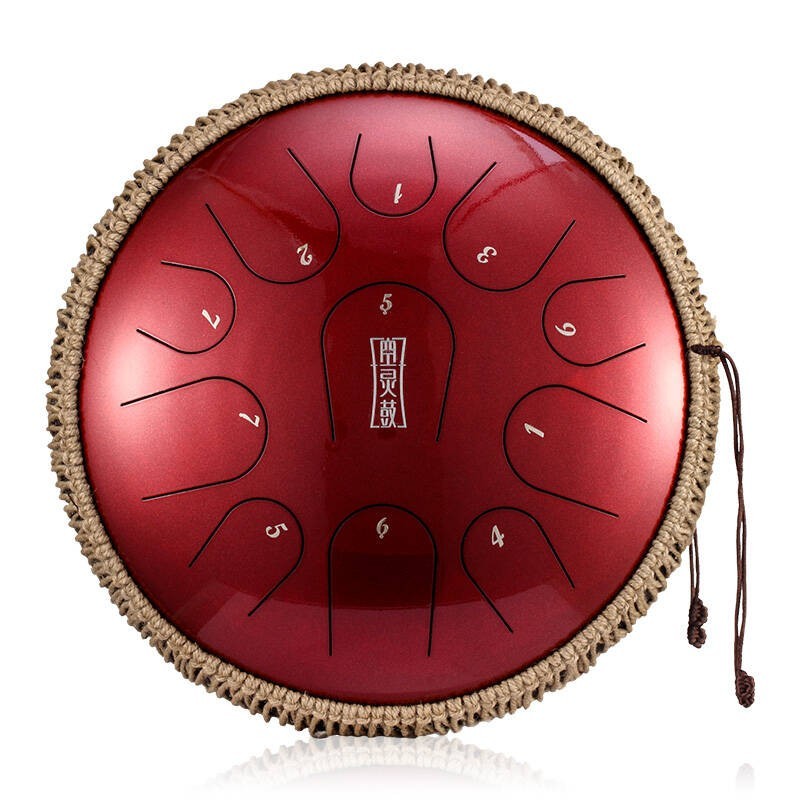 Tongue drum 11 ton 14" premium Hluru TBP11-14-JewelRed - 1