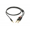 Klotz KY5-150 - kabel mini jack 3.5 mm - 2 x jack 6.35 mm 1,5m - 1