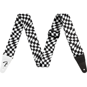 Fender Wavy Checkerboard Polyester Strap, Black/White - pasek gitarowy - 1