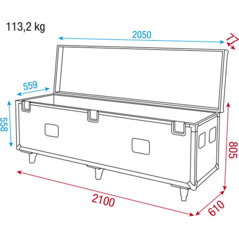 Wentex Case/skrzynia na podstawy systemu Pipe & Drape - 60 cm