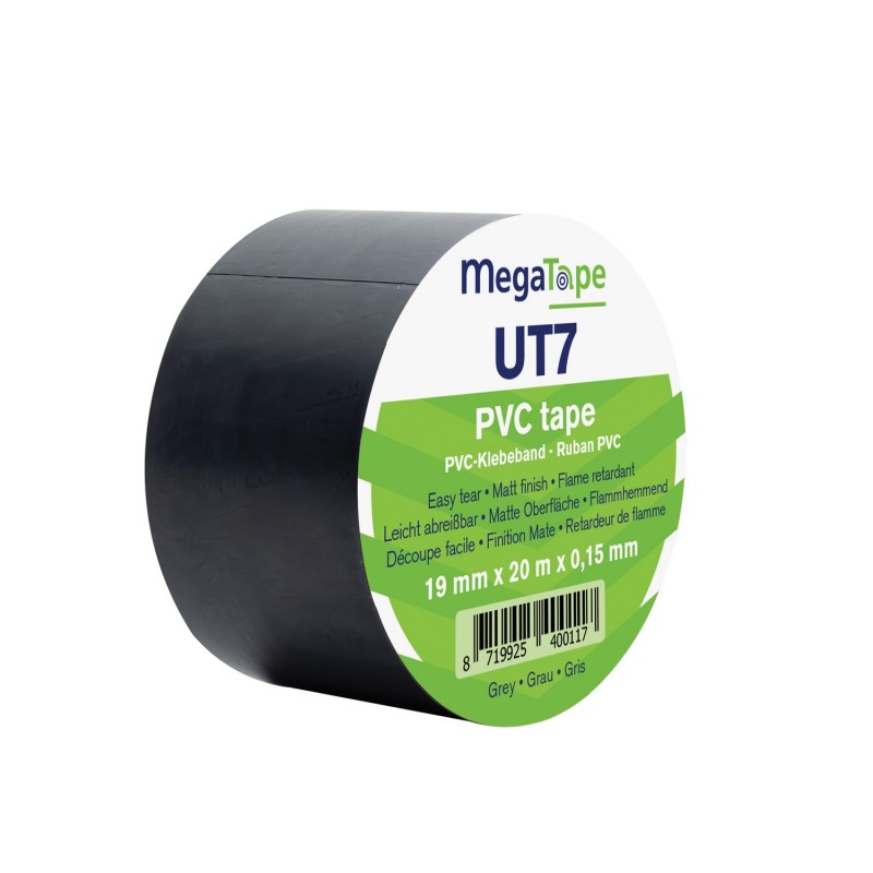 MegaTape Taśma PVC UT7 czarna - 19 mm / 20 m