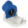 PCE Złącze zasilające ścienne CEE 16 A/240 V 3P żeńskie IP44 - niebieskie PCE Złącze zasilające ścienne CEE 16 A/240 V 3P żeńskie IP44 - niebieskie