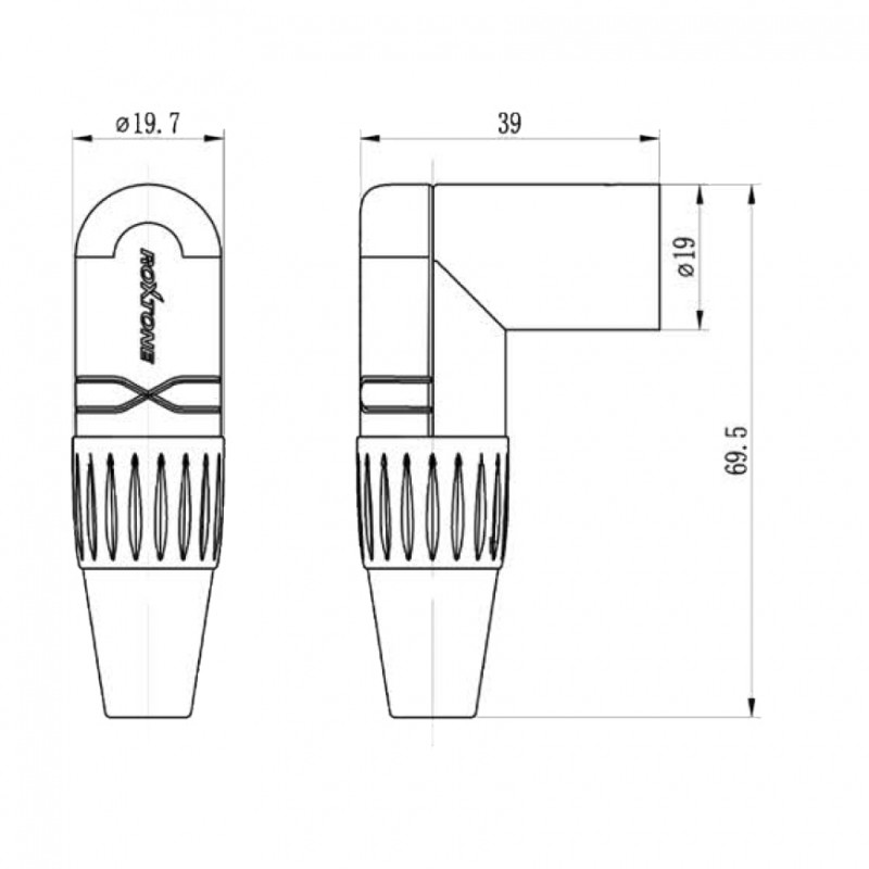 Roxtone RX3RMP-NT - Gniazdo kątowe typu XLR