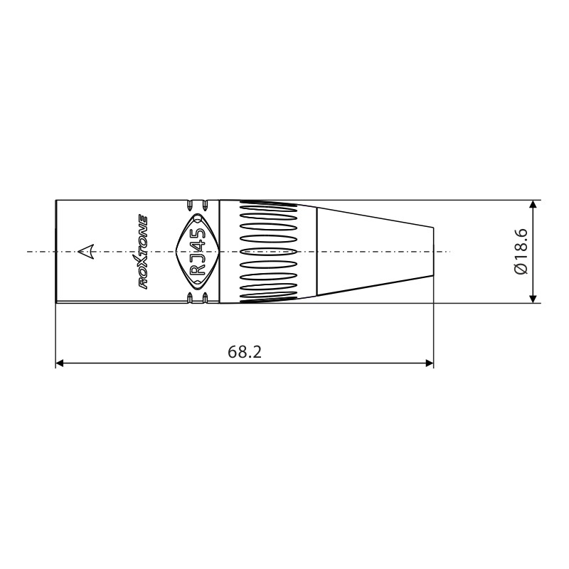 Roxtone RE8MH - Obudowa wtyku typu RJ45 Roxtone RE8MH - Obudowa wtyku typu RJ45