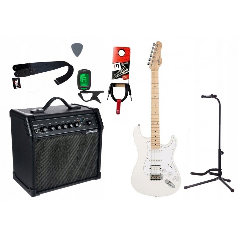 Gitara elektryczna + wzmacniacz 20W - zestaw 1471 Gitara elektryczna + wzmacniacz 20W - zestaw 1471