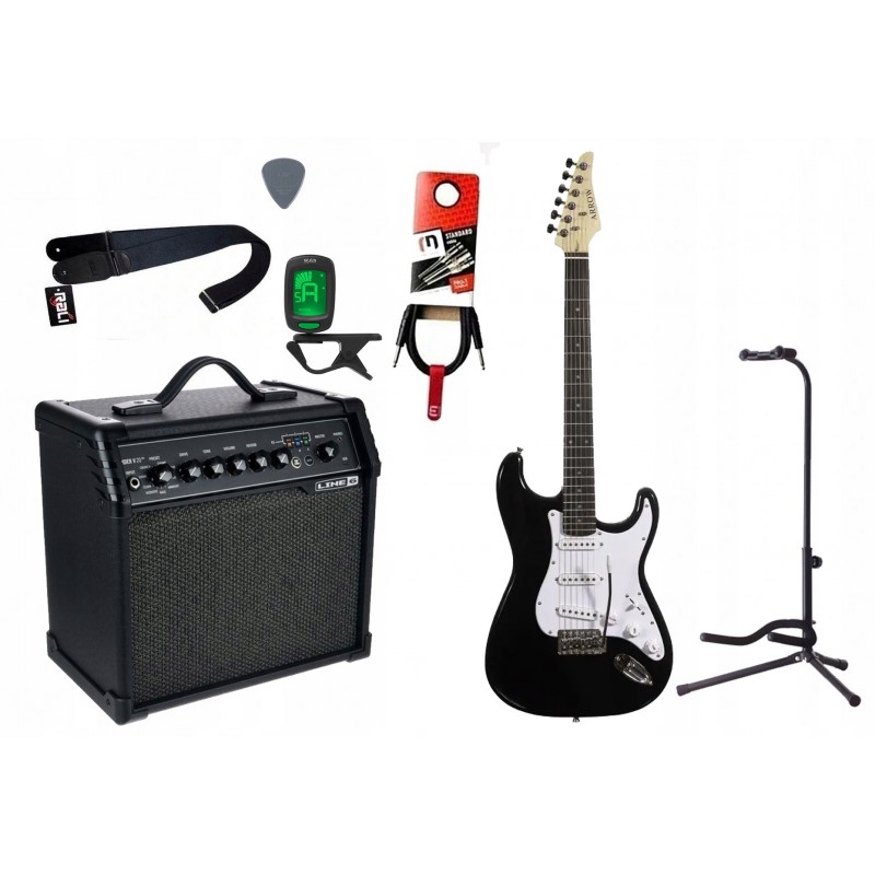 Gitara elektryczna + wzmacniacz 20W - zestaw 1477 Gitara elektryczna + wzmacniacz 20W - zestaw 1477