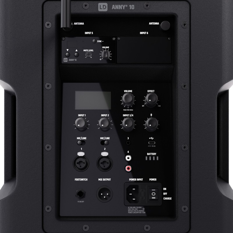 LD Systems ANNY 10 BPH B5 - Kolumna akumulatorowa z Bluetooth, mikserem i 1x mikrofonem nagłownym (w tym nadajnik bodypack)