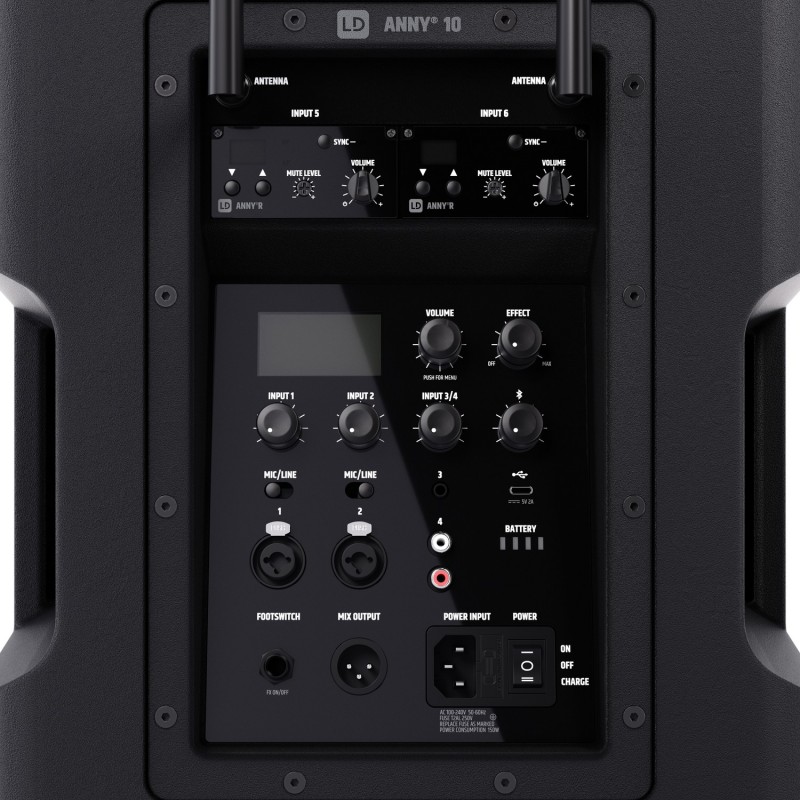 LD Systems ANNY 10 BPH 2 B6 - Kolumna akumulatorowa z Bluetooth, mikserem i 2 x mikrofonem nagłownym (w tym nadajnik bodypack)