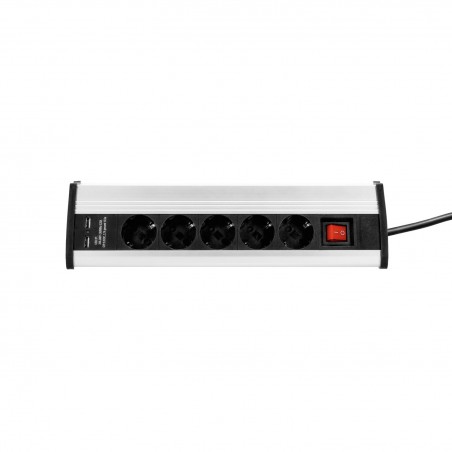 Adam Hall Cables 8747 DS5 USB - Listwa zasilająca serii Desktop z wyłącznikiem 5-kierunkowym