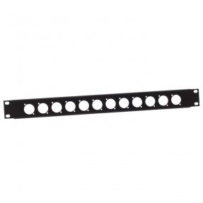 Adam Hall 19" Parts 872213 - Panel z otworami do szafy rack w kształcie litery U, 19", 1U, dla 12 gniazd