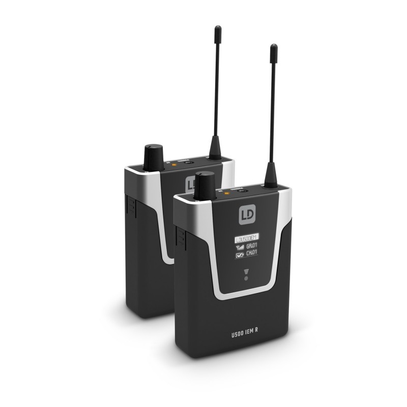 LD Systems U508 IEM BUNDLE - System monitoringu dousznego z 2 modułami Bodypack - 863-865 MHz + 823-832 MHz