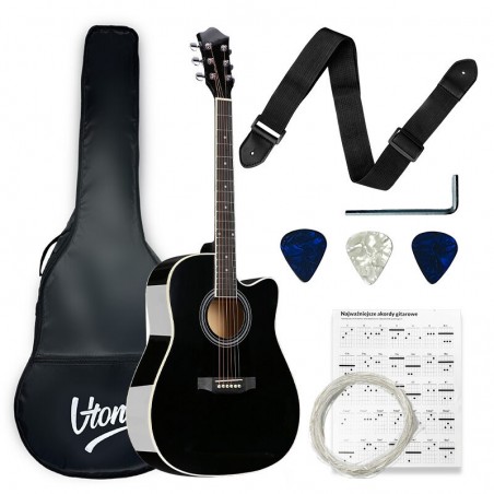 V-TONE AG TWO BK - gitara akustyczna 4/4 BK do nauki dla początkujących - 1