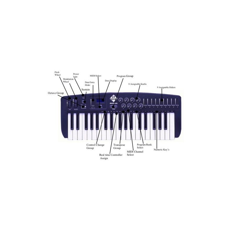 Midiplus Origin 37 - Klawiatura sterująca USB / MIDI Midiplus Origin 37 - Klawiatura sterująca USB / MIDI