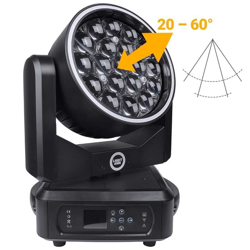 Light4Me ZOOM WASH 19X15W RING - Głowa ruchoma LED