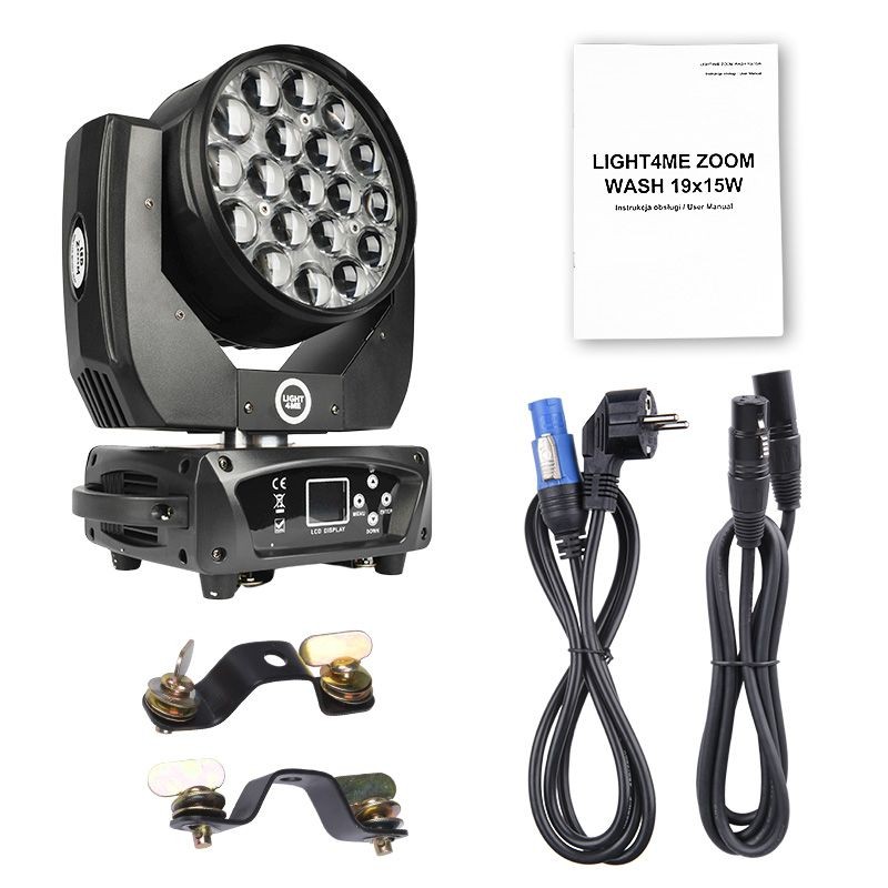 Light4Me ZOOM WASH 19x15W LED RGBW - Głowa ruchoma LED RGBW