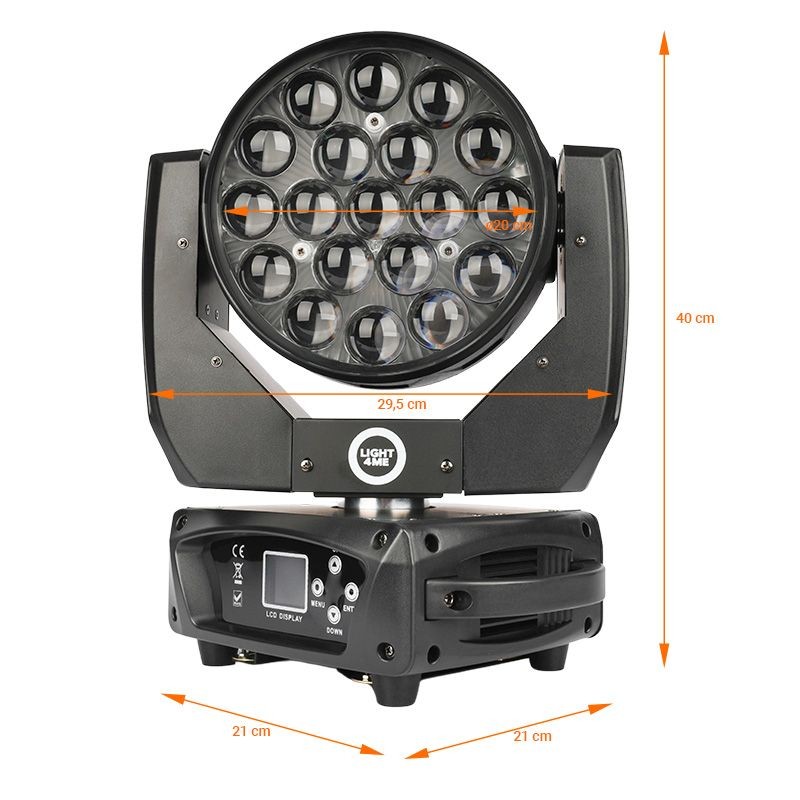 Light4Me ZOOM WASH 19x15W LED RGBW - Głowa ruchoma LED RGBW