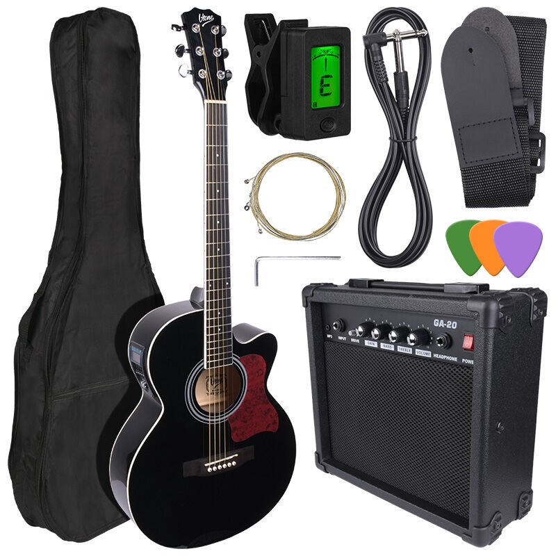 V-Tone EAG SET BK - Zestaw gitarowy gitara elektroakustyczna + wzmacniacz