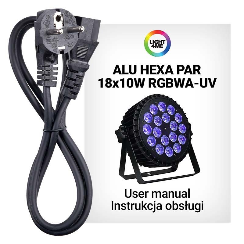 Light4Me ALU HEXA PAR 18x10W RGBWA - Reflektor PAR