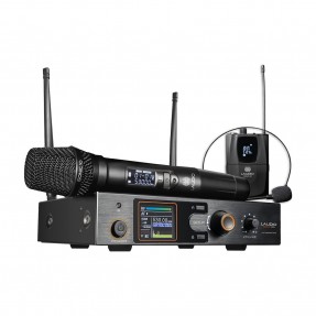 Laudio Sonic Seria 200 - Zestaw bezprzewodowy z mikrofonem nagłownym + doręcznym