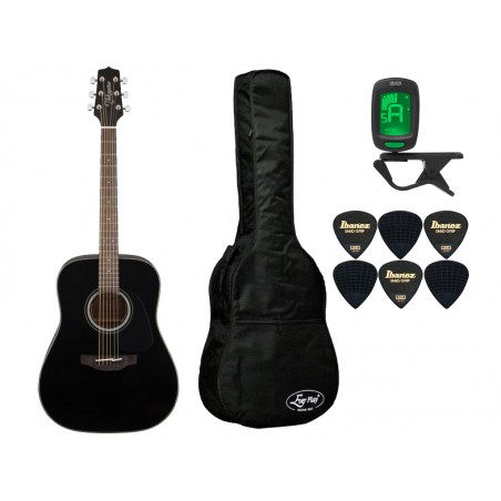 Gitara akustyczna Takamine GD30-BLK + pokrowiec + tuner + kostki - zestaw 1543