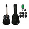 Gitara akustyczna Ever Play AP-400 BK + pokrowiec + tuner + kostki - zestaw 1548 Gitara akustyczna Ever Play AP-400 BK + pokrowiec + tuner + kostki - zestaw 1548