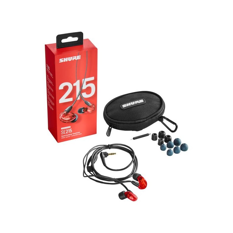 Shure SE215SPE RD EFS red - Słuchawki douszne - 1 - Douszne - Słuchawki douszne SE215 Sound IsolatingTM zapewniają czysty dźwięk