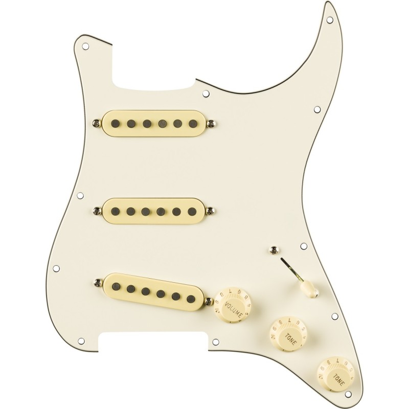 Fender Pre-Wired Strat Pickguard Eric Johnson Parchment 11 Hole - Pickguard