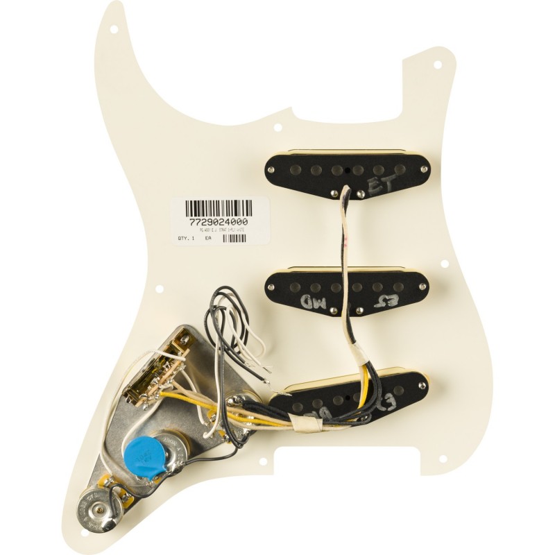 Fender Pre-Wired Strat Pickguard Eric Johnson Parchment 8 Hole - Pickguard