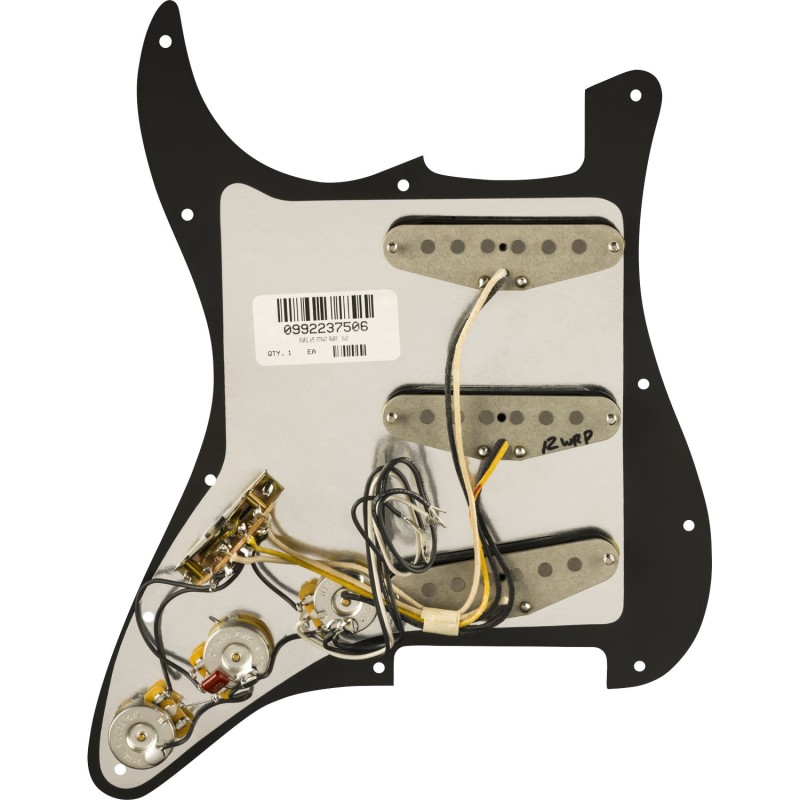 Fender Pre-Wired Strat Pickguard Pure Vintage '65 Black 11 - Pickguard Fender Pre-Wired Strat Pickguard Pure Vintage '65 Black 11 - Pickguard