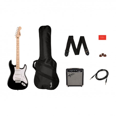 Squier Squier Sonic Stratocaster Pack MF Black - Zestaw gitarowy