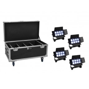 Eurolite 4x AKKU Multiflood IP 8x10W RGBW Wash CRMX - Zestaw oświetleniowy