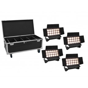 Eurolite 4x AKKU Multiflood IP 18x10W RGBW Wash CRMX - Zestaw oświetleniowy