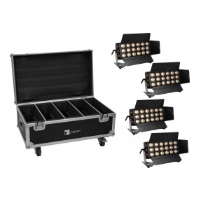 Eurolite 4x LED CLS-18 QCL RGB/WW 18x7W - Zestaw oświetleniowy