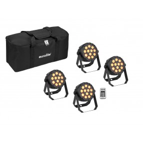 Eurolite 4x LED PARty Spot Silent RGB/WW - Zestaw oświetleniowy