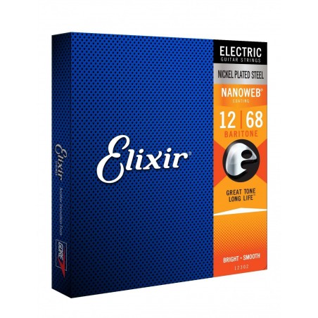 Elixir 12302 NanoWeb Baritone - struny do elektryka 12-68 - 1 - Struny gitarowe - 