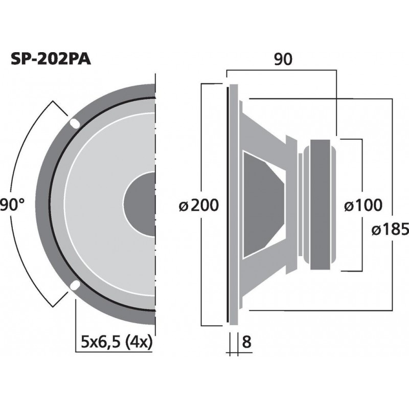 Monacor SP-202PA Głośnik nisko-średniotonowy, 50W RMS