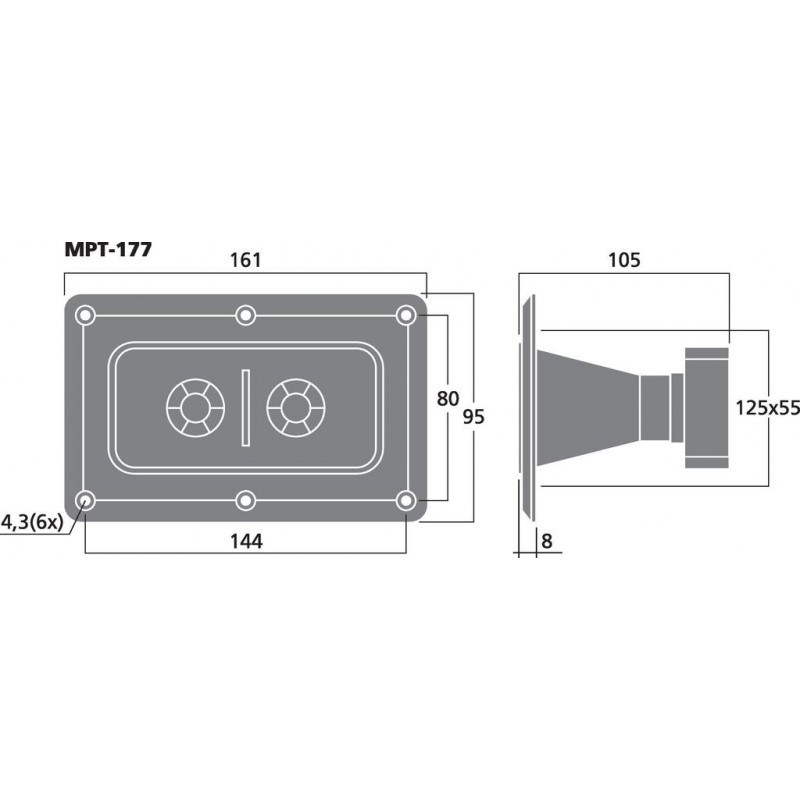 Monacor MPT-177 Głośnik wysokotonowy piezo Monacor MPT-177 Głośnik wysokotonowy piezo