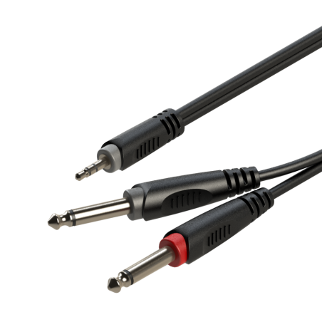 Roxtone SAYC130L2 Kabel audio Jack 3.5 stereo 2xJack 6.3 mono 2m - 1 - Kable Jack - Jack - Kabel audio Jack 3.5 stereo 2xJack 6.