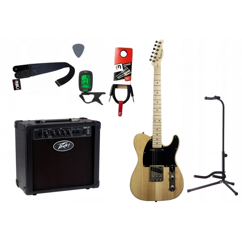 Gitara elektryczna Arrow TL 11 + wzmacniacz 12W + tuner + statyw w zestawie Gitara elektryczna Arrow TL 11 + wzmacniacz 12W + tuner + statyw w zestawie